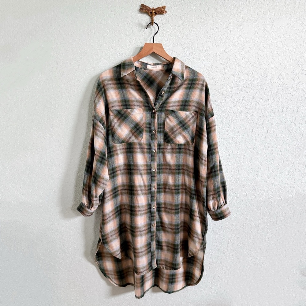 Mustard Seed•Oversized Flannel Tunic Dress•Size Small•Women’s